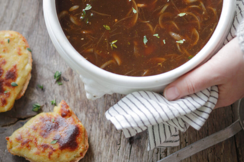 Onion Soup with Welsh Rarebit Recipe