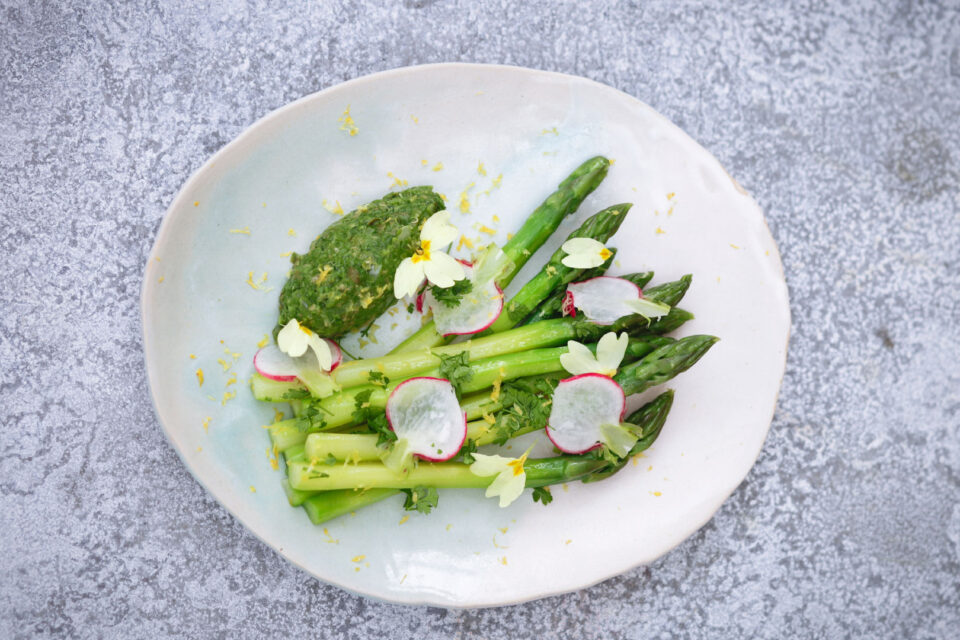 Asparagus with salsa verde recipe